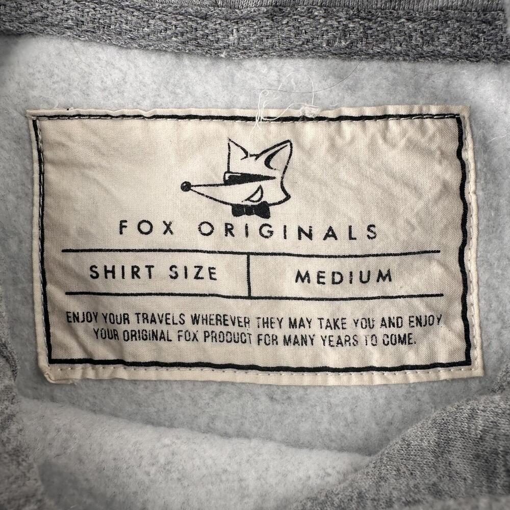 Fox Originals Amsterdam Hoodie Mens Medium Gray Road Bike Graphic AOP EUC - Picture 3 of 7